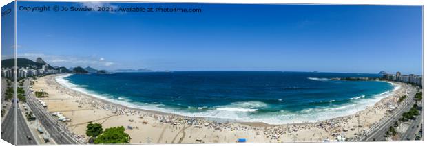 Copacabana beach Panorama Canvas Print by Jo Sowden