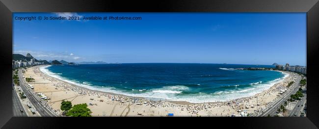 Copacabana beach Panorama Framed Print by Jo Sowden