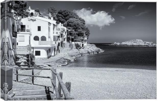 Sa Tuna Beach - C1903--5271-BW Canvas Print by Jordi Carrio