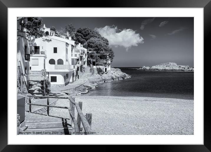Sa Tuna Beach - C1903--5271-BW Framed Mounted Print by Jordi Carrio