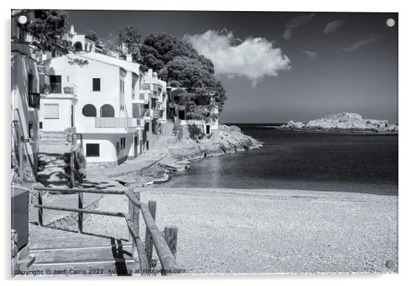 Sa Tuna Beach - C1903--5271-BW Acrylic by Jordi Carrio