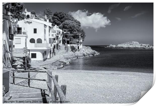 Sa Tuna Beach - C1903--5271-BW Print by Jordi Carrio