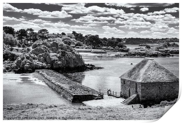 Reflections of Berde Island - C1506-2164-BW Print by Jordi Carrio