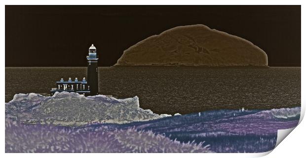Abstract view of Turnberry lighthouse Print by Allan Durward Photography