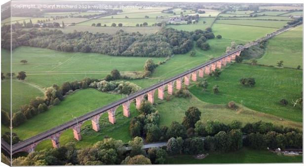 Twemlow viaduct from above  Canvas Print by Daryl Pritchard videos