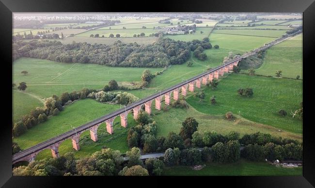 Twemlow viaduct from above  Framed Print by Daryl Pritchard videos