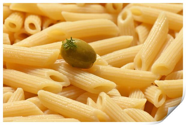 Olive with pasta Print by Stan Lihai