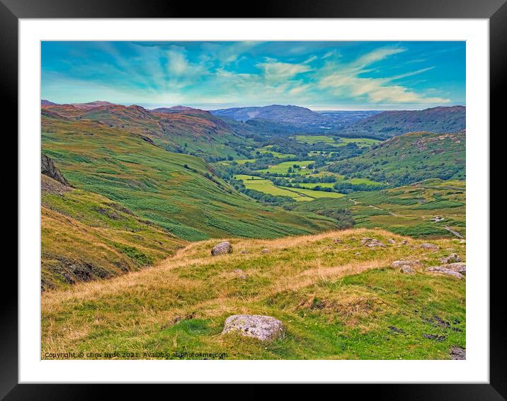 Eskdale at Sunset Framed Mounted Print by chris hyde