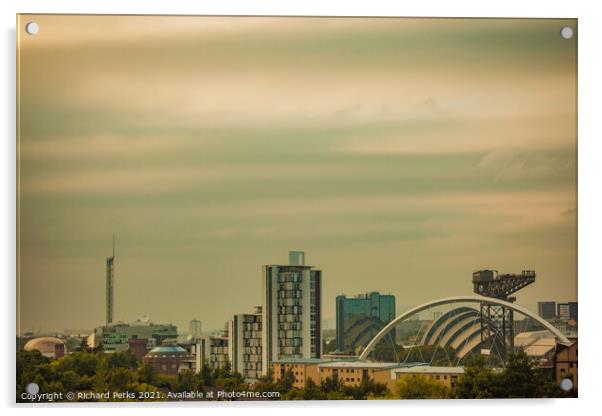 Glasgow cityscape Acrylic by Richard Perks