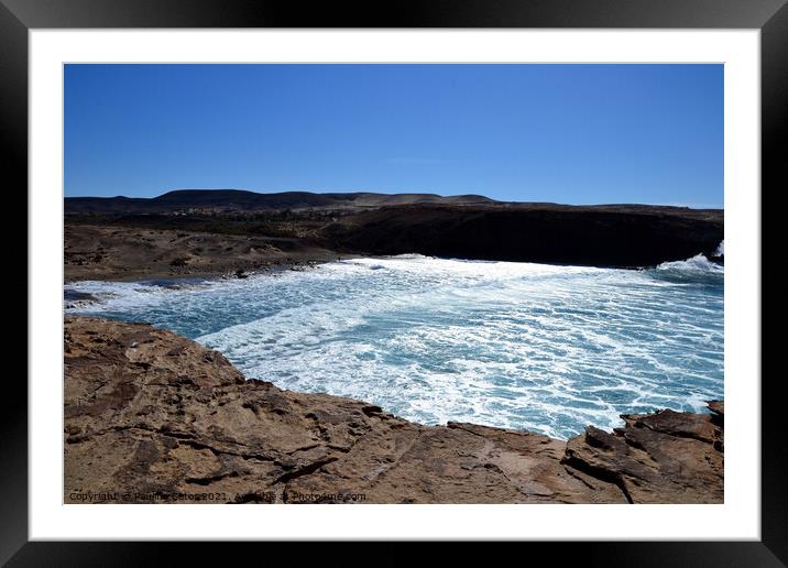 The wild coast of Playa La Pared, Fuerteventura Framed Mounted Print by Paulina Sator