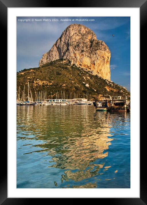 A view of the Peñón de Ifach, Calpe Costa Blanca Framed Mounted Print by Navin Mistry