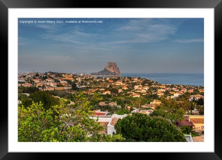 A view over Calpe, Costa Blanca, Spain  Framed Mounted Print by Navin Mistry