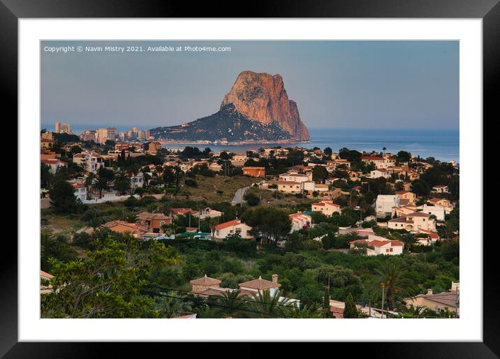 A view over Calpe, Costa Blanca, Spain  Framed Mounted Print by Navin Mistry
