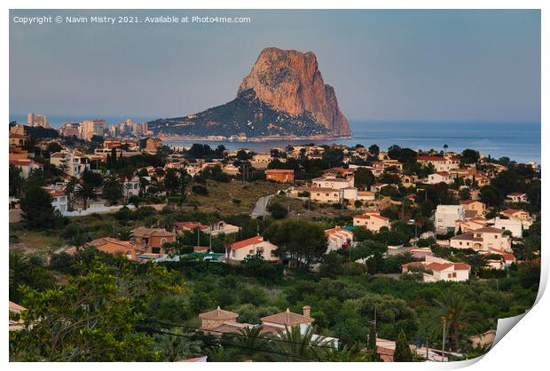 A view over Calpe, Costa Blanca, Spain  Print by Navin Mistry
