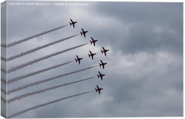 Thrilling Display by The Red Arrows Canvas Print by Derek Daniel