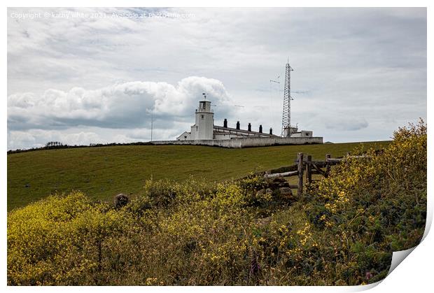 The Lizard point  Lighthouse Print by kathy white