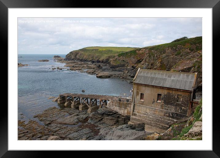 old lifeboat house lizard point Framed Mounted Print by kathy white