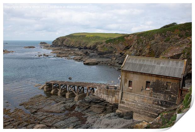 old lifeboat house lizard point Print by kathy white