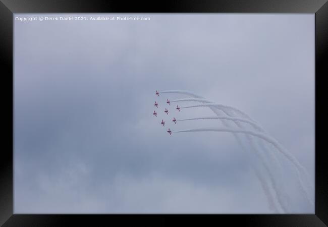 Spectacular Red Arrows Flying Display Framed Print by Derek Daniel
