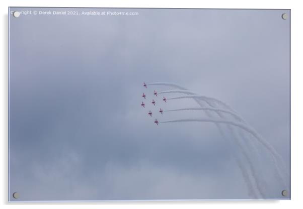Spectacular Red Arrows Flying Display Acrylic by Derek Daniel