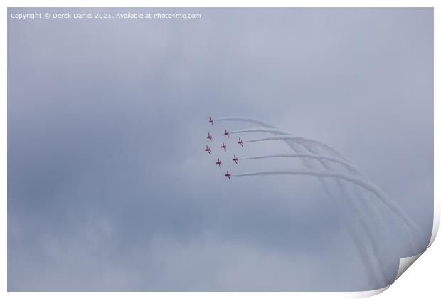 Spectacular Red Arrows Flying Display Print by Derek Daniel