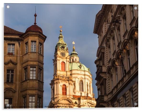 Baroque Saint Nicholas Church in Prague, Czech Republic Acrylic by Dietmar Rauscher