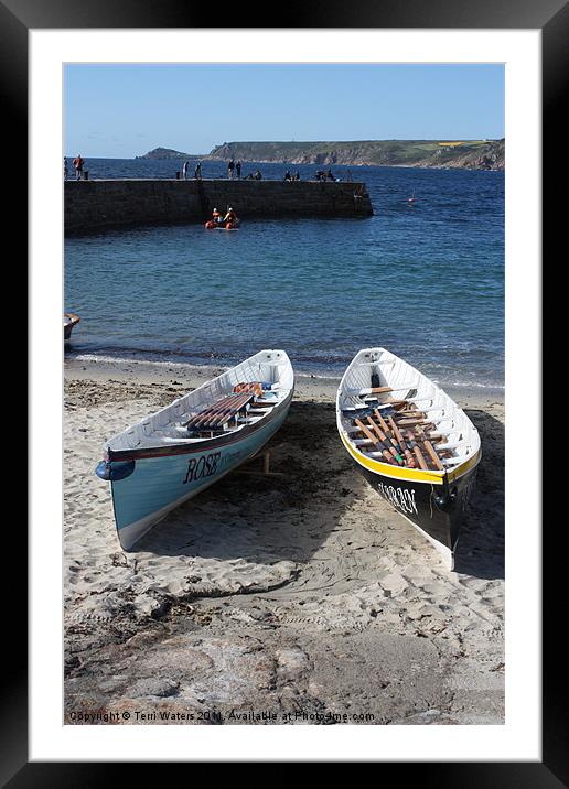 Cornish Rowing Gigs Rose & Taran Framed Mounted Print by Terri Waters