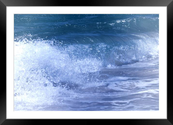 Breaking Cool Blue Waves Framed Mounted Print by Jeremy Hayden