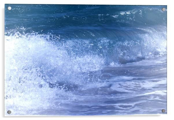 Breaking Cool Blue Waves Acrylic by Jeremy Hayden