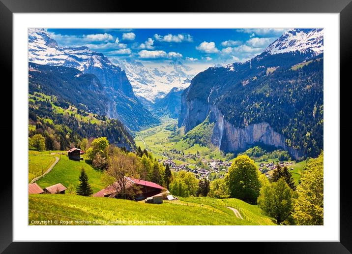 Cascade of the Swiss Alps Framed Mounted Print by Roger Mechan