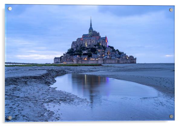 Mont Saint-Michel Acrylic by peter schickert