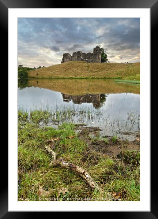 Morton Castle reflection Framed Mounted Print by Lady Debra Bowers L.R.P.S