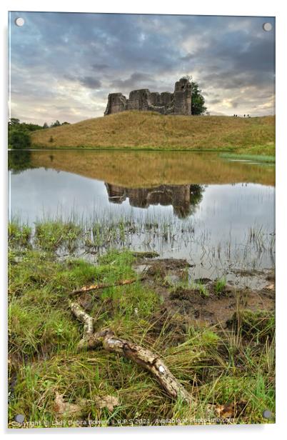 Morton Castle reflection Acrylic by Lady Debra Bowers L.R.P.S