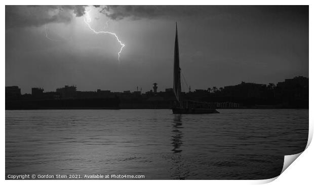 Stormy Felucca Print by Gordon Stein