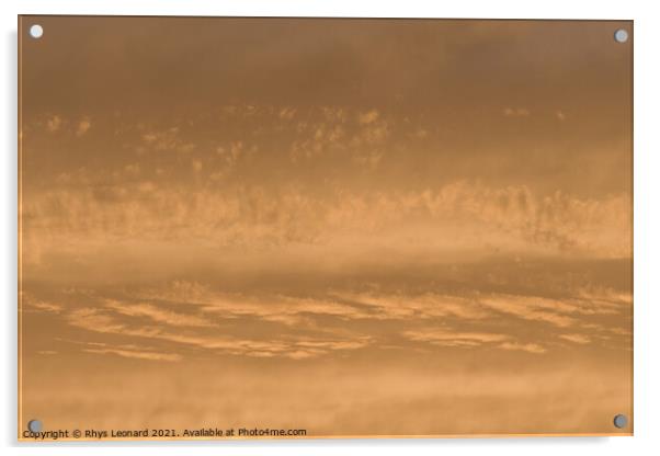 Golden sunset sky, telephoto perspective gives abstract background Acrylic by Rhys Leonard