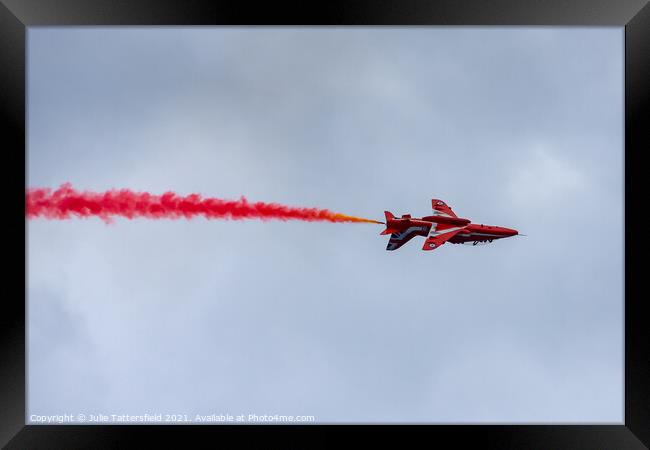 Red Arrow mid roll Framed Print by Julie Tattersfield