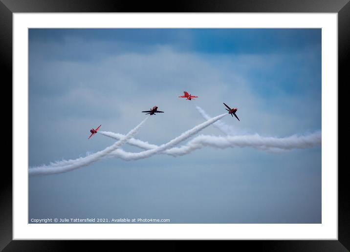 Red Arrows formation Framed Mounted Print by Julie Tattersfield
