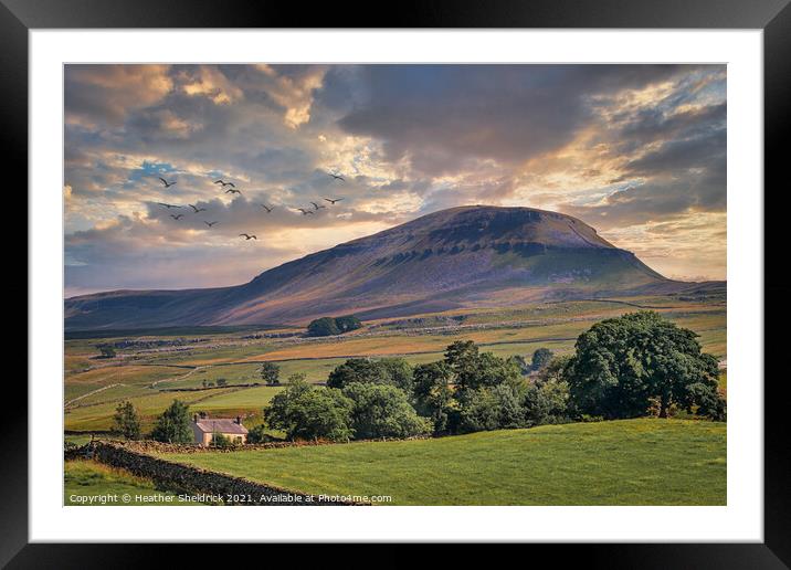 Pen-y-Ghent Morning Framed Mounted Print by Heather Sheldrick