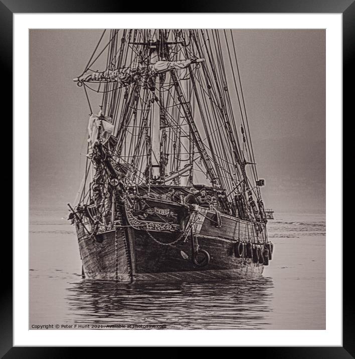 Tres Hombres Coming In To Brixham  Framed Mounted Print by Peter F Hunt