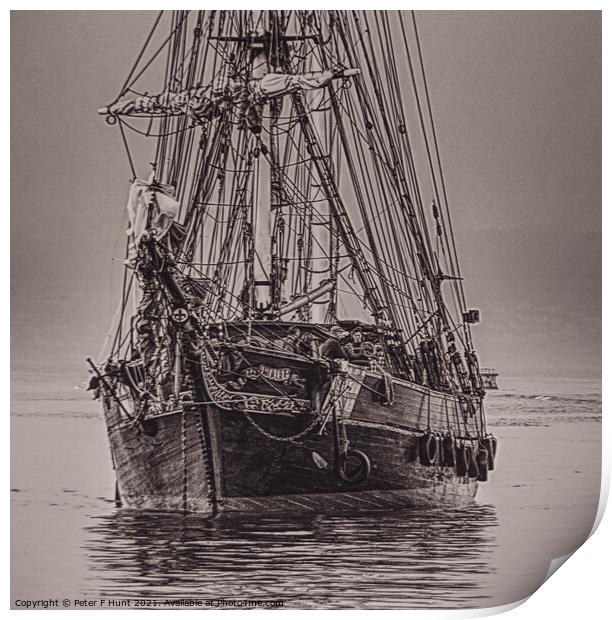 Tres Hombres Coming In To Brixham  Print by Peter F Hunt