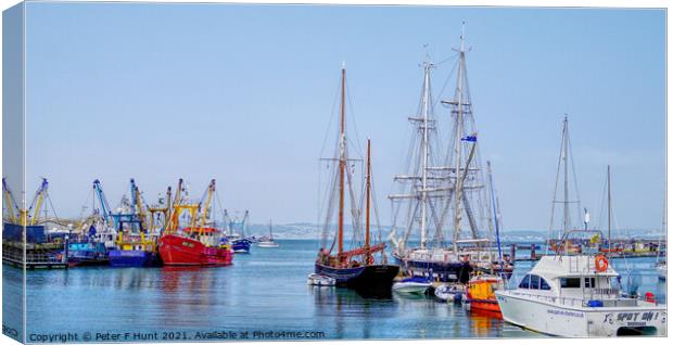 Tall Ships And Trawlers Canvas Print by Peter F Hunt