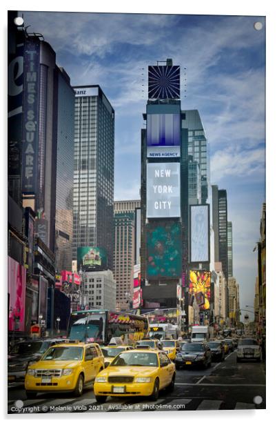 NEW YORK CITY Times Square Acrylic by Melanie Viola