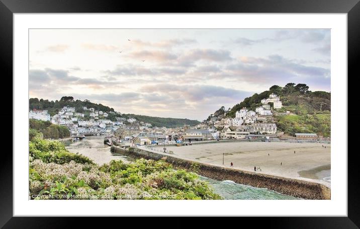 Evening Looe River & Beach.  Framed Mounted Print by Neil Mottershead