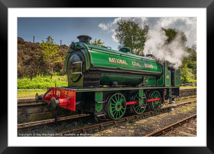 Steam Train at Tanfield Railway Framed Mounted Print by Ray Pritchard