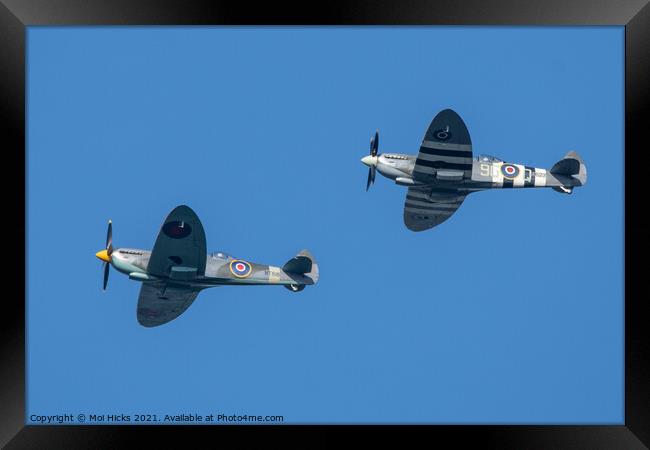 Two Spitfire Framed Print by Moi Hicks