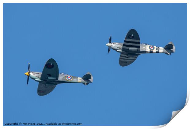 Two Spitfire Print by Moi Hicks