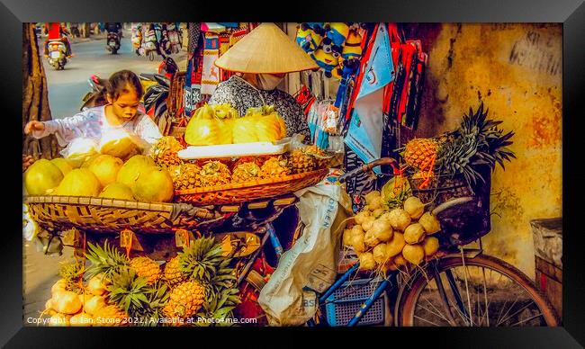 Colourful Hanoi Market Bike Framed Print by Ian Stone