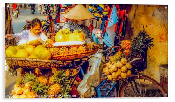 Colourful Hanoi Market Bike Acrylic by Ian Stone