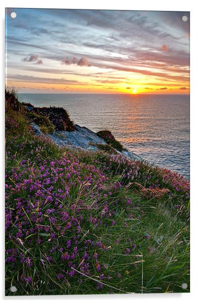 A Cornish Sunset Acrylic by Jason Connolly