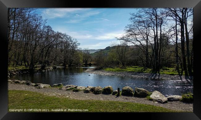 The ford at White Moss Woods Framed Print by Cliff Kinch